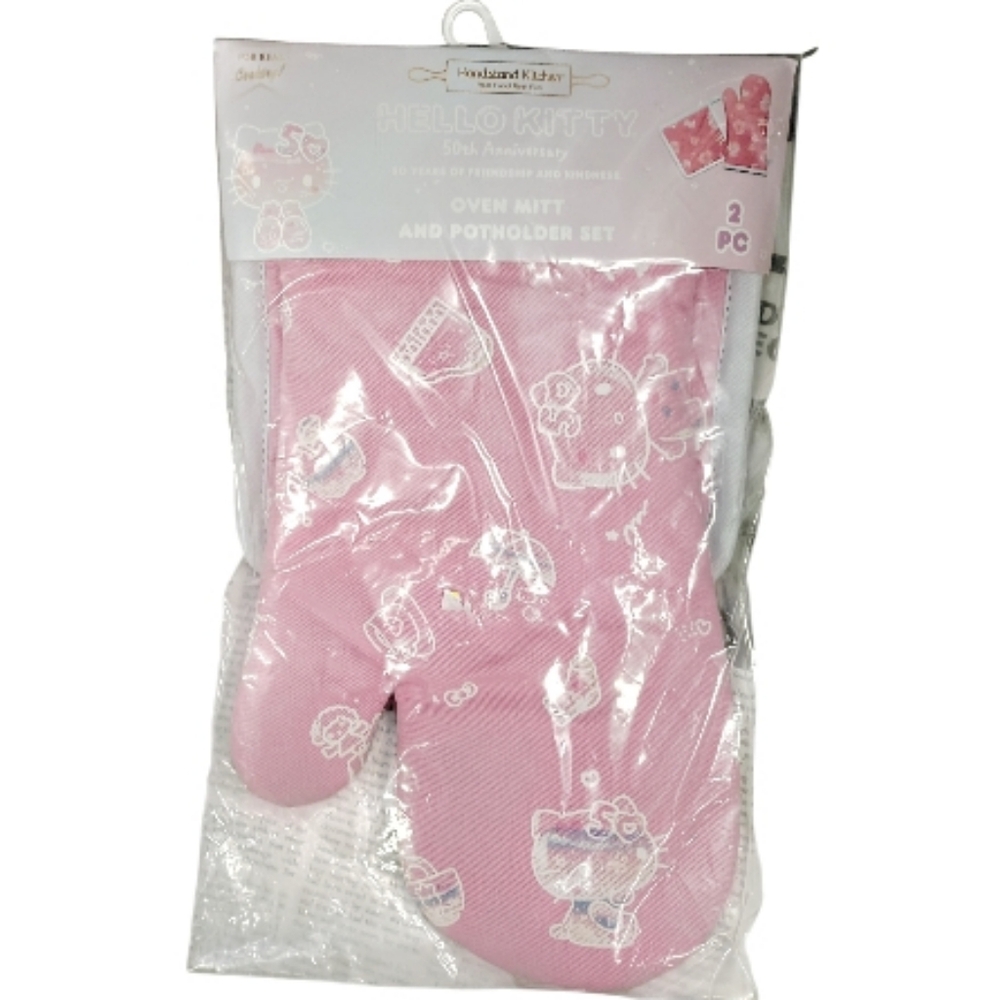 *HELLO KITTY*🩷50th ANNIVERSARY! 🩷PINK (2)PC •Oven Mitt •Pot Holder SET!!!